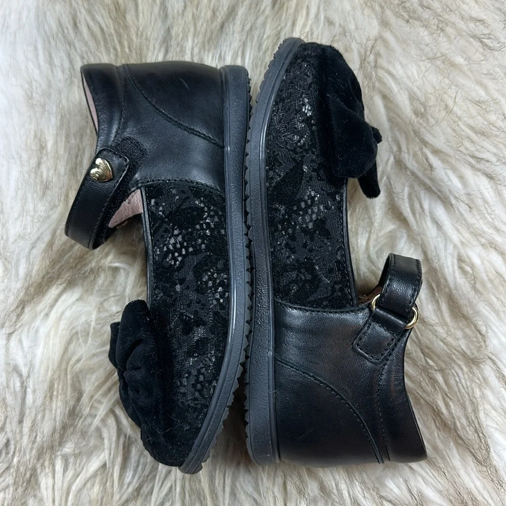 Size 28 Twin-Set Black Kids Dress Shoes with Bow